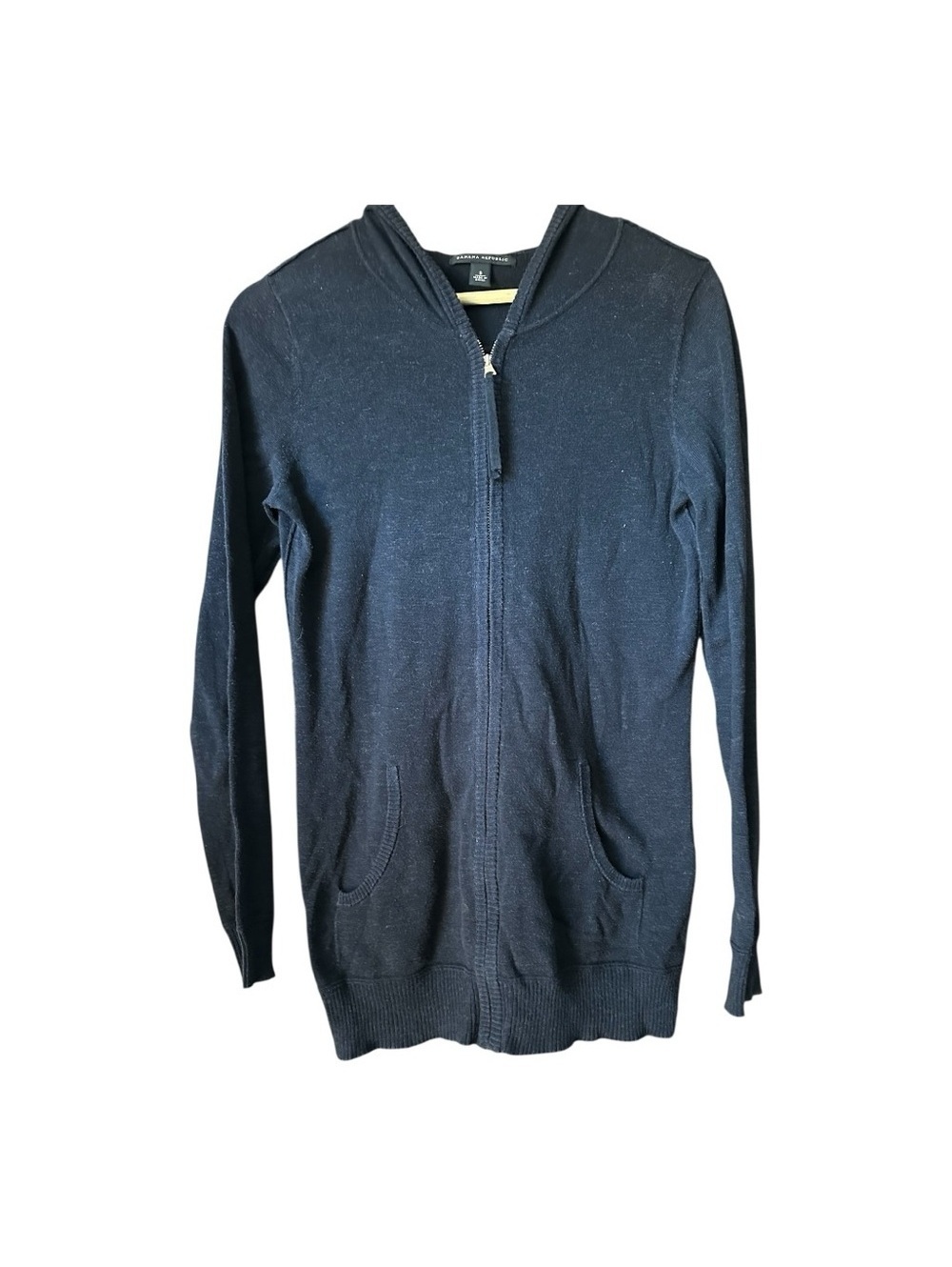 Banana Republic Women's Navy Zip-Up hooded Sweater Blue Size S